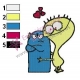 Bloo and Cheese Fosters Home for Imaginary Friends Embroidery Design